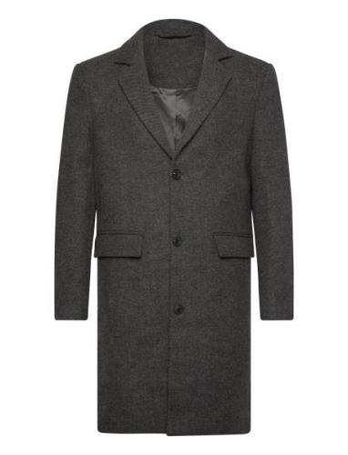 Slhjamie Coat Jkt Ullfrakk Frakk Grey Selected Homme