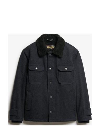 Merchant Wool Chore Jacket Ulljakke Jakke Navy Superdry