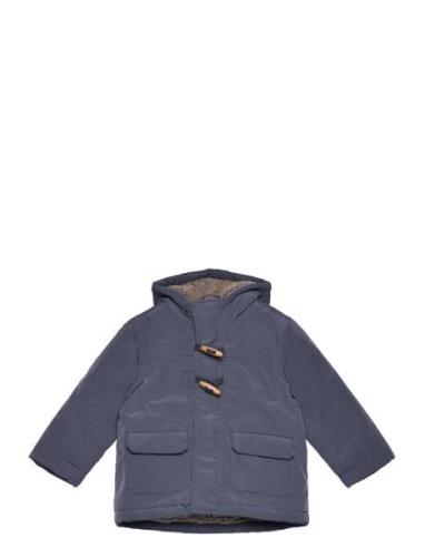 Padded Anorak With Shearling Lining Fôret Jakke Navy Mango