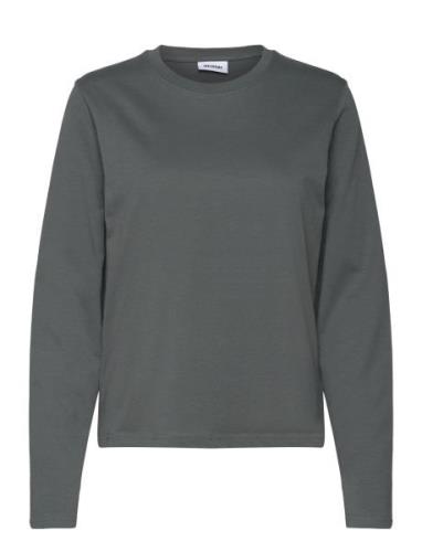 Essence Standard Long Sleeve Tops T-shirts & Tops Long-sleeved Grey We...