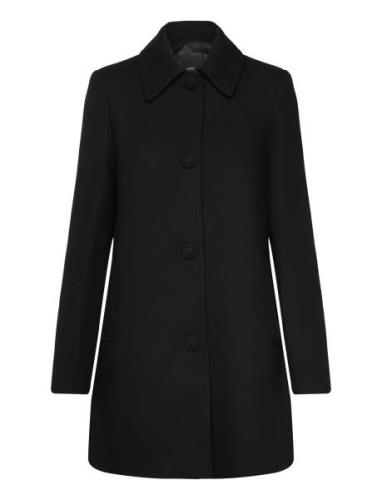 Straight-Fit Coat With Buttons Ullfrakk Frakk Black Mango