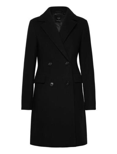 Double-Breasted Wool Coat Ullfrakk Frakk Black Mango