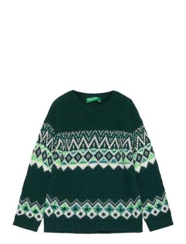 Sweater L/S Tops Knitwear Pullovers Green United Colors Of Benetton