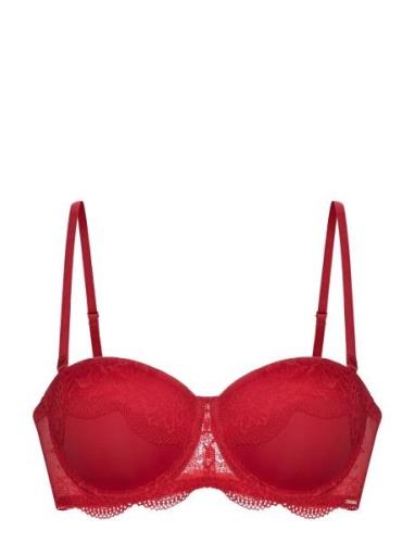 Zelina Bandeau Lingerie Bras & Tops Wired Bras Red Dorina