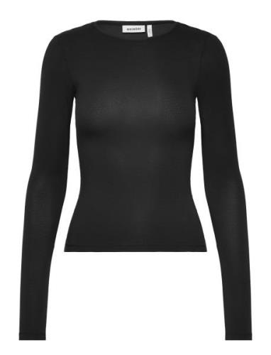 Slim Fitted Long Sleeve Tops T-shirts & Tops Long-sleeved Black Weekda...