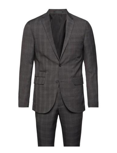 Checked Mens Suit Dress Grey Lindbergh