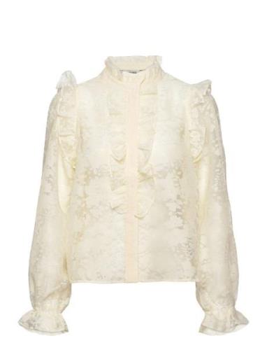 Relena-M Tops Blouses Long-sleeved Cream MbyM