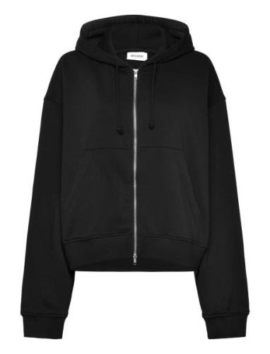 Essence Boxy Zip Hoodie Tops Sweat-shirts & Hoodies Hoodies Black Week...