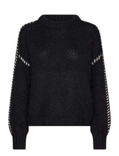 Vmfeng Ls O-Neck Pullover Ga Boo Tops Knitwear Jumpers Black Vero Moda