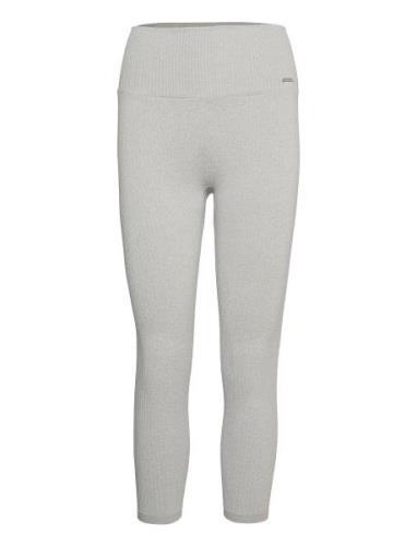 Ribbed Seamless Tights 7/8 Bottoms Running-training Tights Grey Aim´n