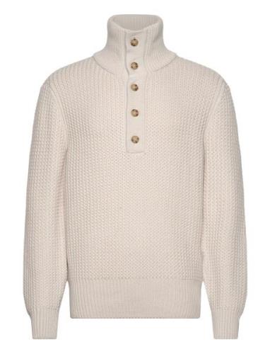 C-Emaximo Tops Knitwear Half Zip Jumpers Cream BOSS