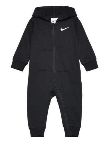 Nike Baby Essentials Hooded Coverall Langermet Bodysuit Black Nike