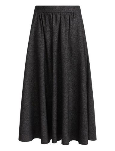 Viscose-Blend Skirt, Sahar Knelang Kjole Black Ivo Nikkolo