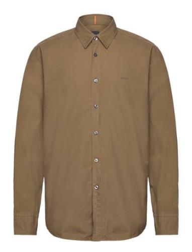 Relegant_6_M Tops Shirts Casual Khaki Green BOSS