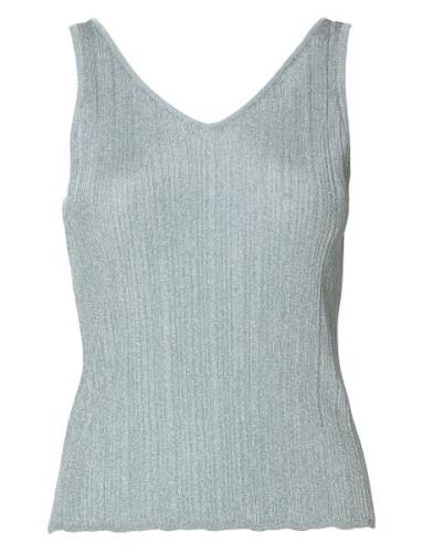 Slfdagni Sl Knit Rib Top Tops Blouses Sleeveless Silver Selected Femme