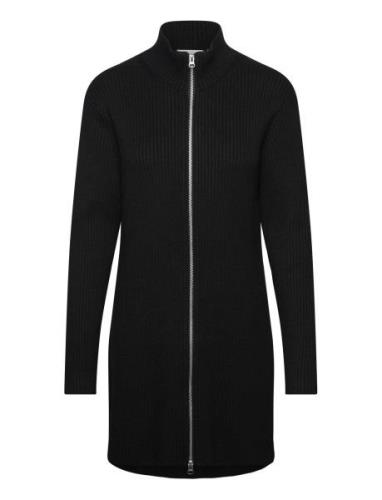 Long Zip Cardigan Tops Knitwear Cardigans Black Weekday