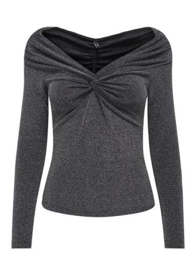 Onlqueen L/S Glitter Top Jrs Tops T-shirts & Tops Long-sleeved Grey ON...