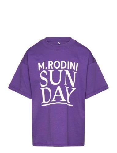 Sunday Sp Ss Tee Tops T-shirts Short-sleeved Purple Mini Rodini