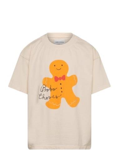 Gingerbread T-Shirt Tops T-shirts Short-sleeved Beige Bobo Choses