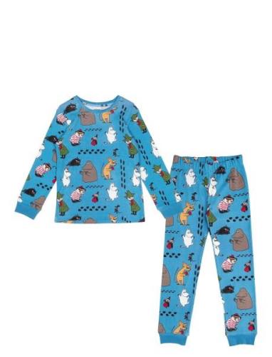 Fotspår2 Pyjamas Pyjamas Sett Blue MUMIN