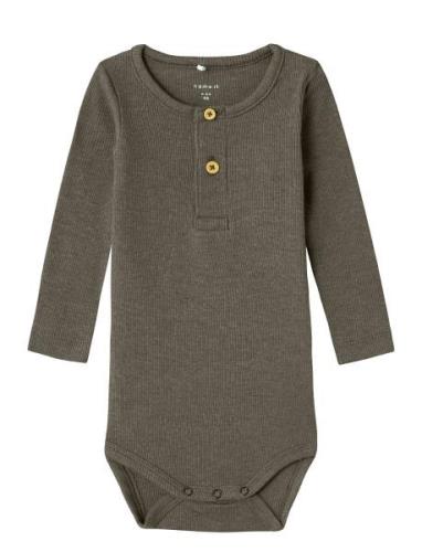 Nbmkab Ls Body Noos Bodies Long-sleeved Grey Name It