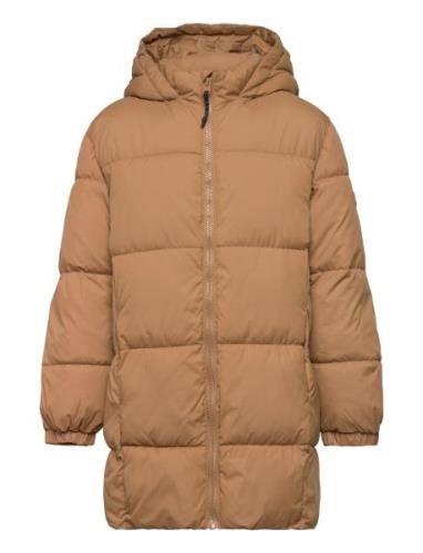 Quilted Long Coat Fôret Jakke Brown Mango