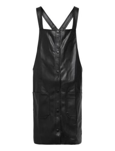 Leather-Effect Pinafore Dress Dresses & Skirts Dresses Casual Dresses ...