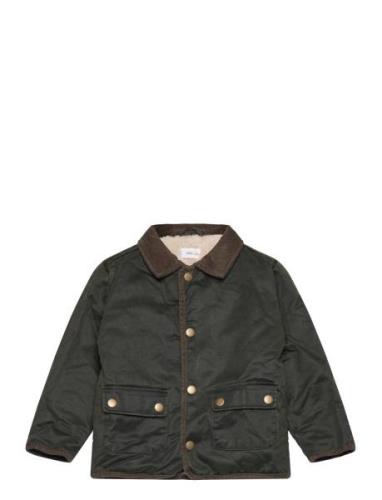 Waxed-Effect Parka With Sheepskin Interior Tynn Jakke Skalljakke Green...