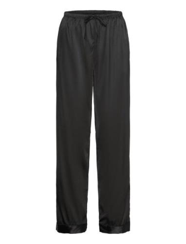 Satin Trousers Pyjamasbukser Pysjbukser Black Hunkemöller