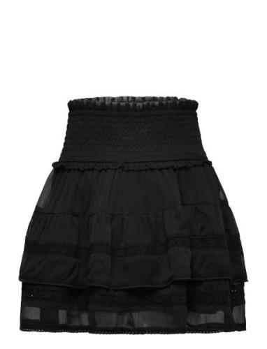 Skirt Flounce With Lace Dresses & Skirts Skirts Short Skirts Black Lin...