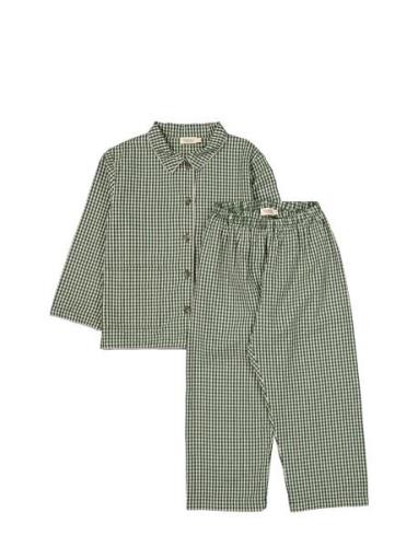 Pajama Set Pyjamas Sett Green MarMar Copenhagen