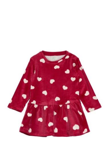 Dress Velour Hearts Dresses & Skirts Dresses Casual Dresses Long-sleev...