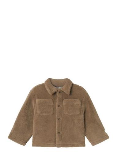 Nmmneran Teddy Overshirt Tynn Jakke Skalljakke Brown Name It