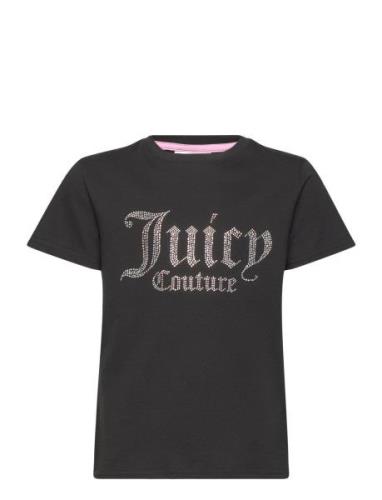 Diamante Fitted Tee Tops T-shirts Short-sleeved Black Juicy Couture