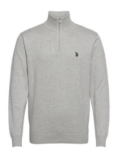 Uspa Knit Brison Men Tops Knitwear Half Zip Jumpers Grey U.S. Polo Ass...