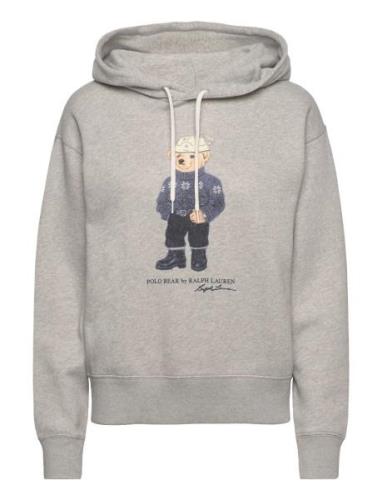 Polo Bear Cotton-Blend Hoodie Tops Sweat-shirts & Hoodies Hoodies Grey...