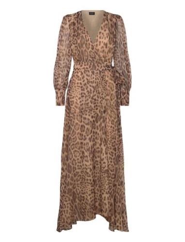 Lucianna Maxi Wrap Dress Maxikjole Festkjole Brown Bardot