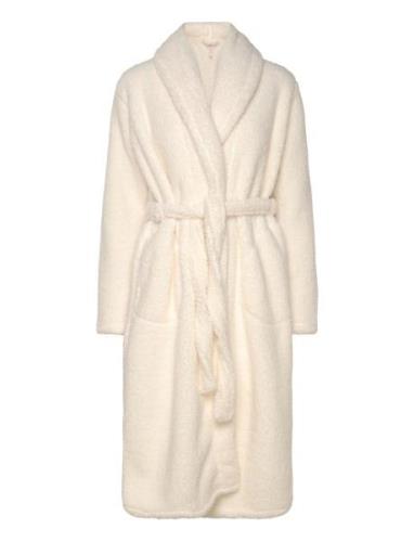 Fleece Bathrobe Morgenkåpe White Hunkemöller