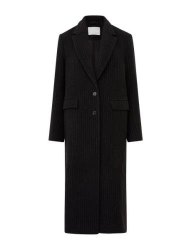 Arlana Pin Stripe Coat Ullfrakk Frakk Navy French Connection