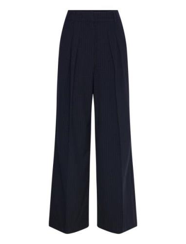 Nathaliasw Trousers Bottoms Trousers Wide Leg Navy Sofie Schnoor