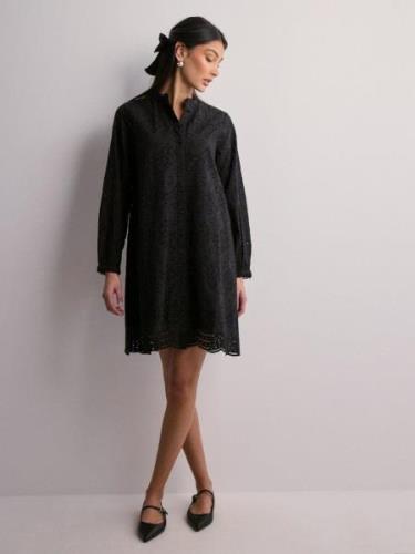 Selected Femme - Langermede kjoler - Black - Slftatiana Ls Short Embr ...