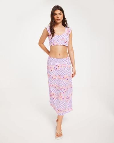 Only - Blomstrete - Onlmadeline Lw Calf Skirt Ptm