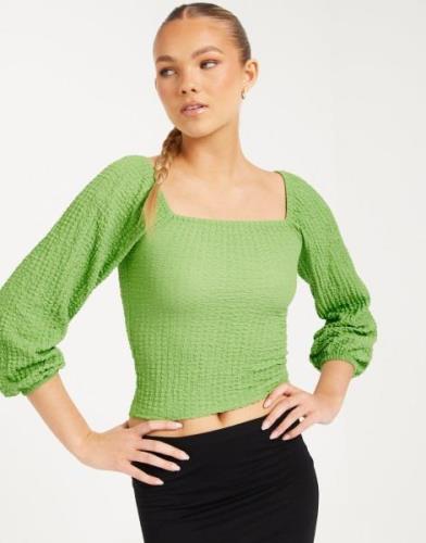 Only - Grønn - Onlmai 7/8 Square Neck Top Jrs