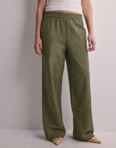 Pieces - Grønn - Pcmilano Hw Wide Pant