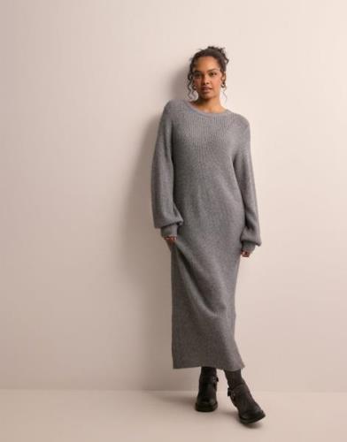 Object Collectors Item - Grå - Objditte Re L/S Knit Midi Dress Noo