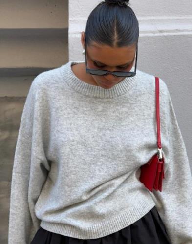 Nelly - Grå - Star Knit Sweater