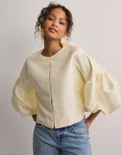 Malina - Beige - Viv dropped shoulder pouf sleeve blouse