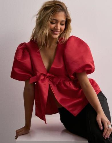 Nelly - Rød - Fancy Puff Blouse