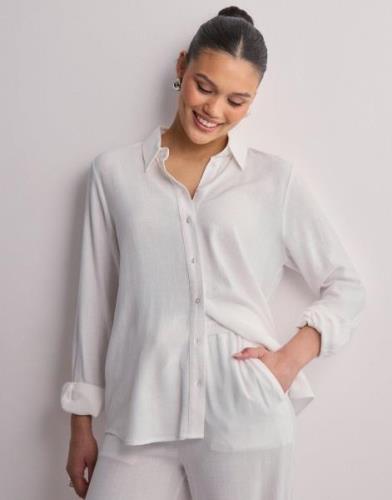 Selected Femme - Hvit - Slfviva Ls Shirt Noos