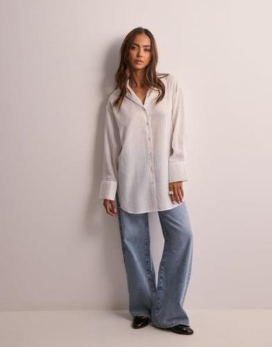 Vero Moda - Hvit - Vmodana Ls Long Shirt Wvn Ga